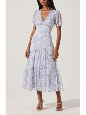 ASTR The Label Lace Trim Tiered Dress